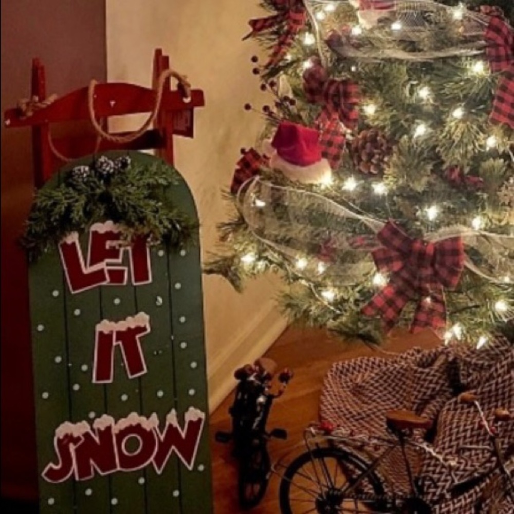 Let it Snow decorative sled new